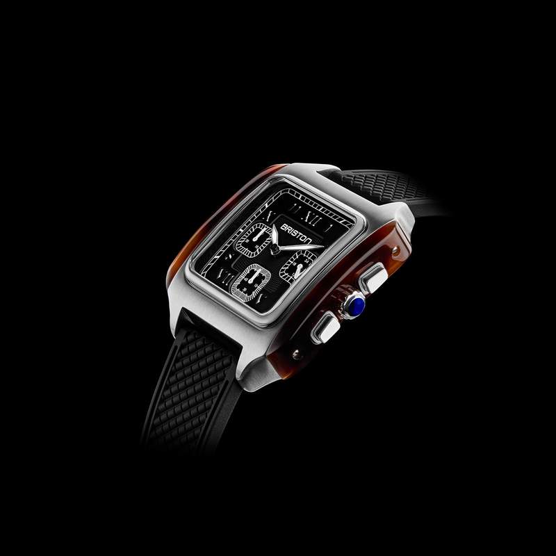 Montre BRISTON Streamliner Kennedy homme cadran noir bracelet silicone noir - vue D2