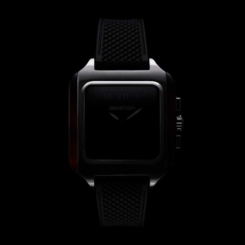 Montre BRISTON Streamliner Kennedy homme cadran noir bracelet silicone noir - vue D3