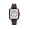 Montre BRISTON Streamliner Kennedy homme cadran blanc bracelet silicone marron - vue V1
