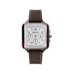 Montre BRISTON Streamliner Kennedy homme cadran blanc bracelet silicone marron - vue 1