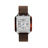 Montre BRISTON Streamliner Kennedy homme cadran blanc automatique, bracelet cuir marron - vue V1