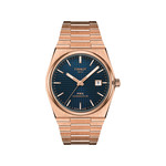Montre TISSOT PRX POWERMATIC 80 homme automatique cadran bleu bracelet acier inoxydable doré rose - vue 1