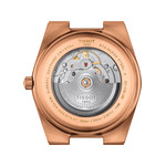 Montre TISSOT PRX POWERMATIC 80 homme automatique cadran bleu bracelet acier inoxydable doré rose - vue 3
