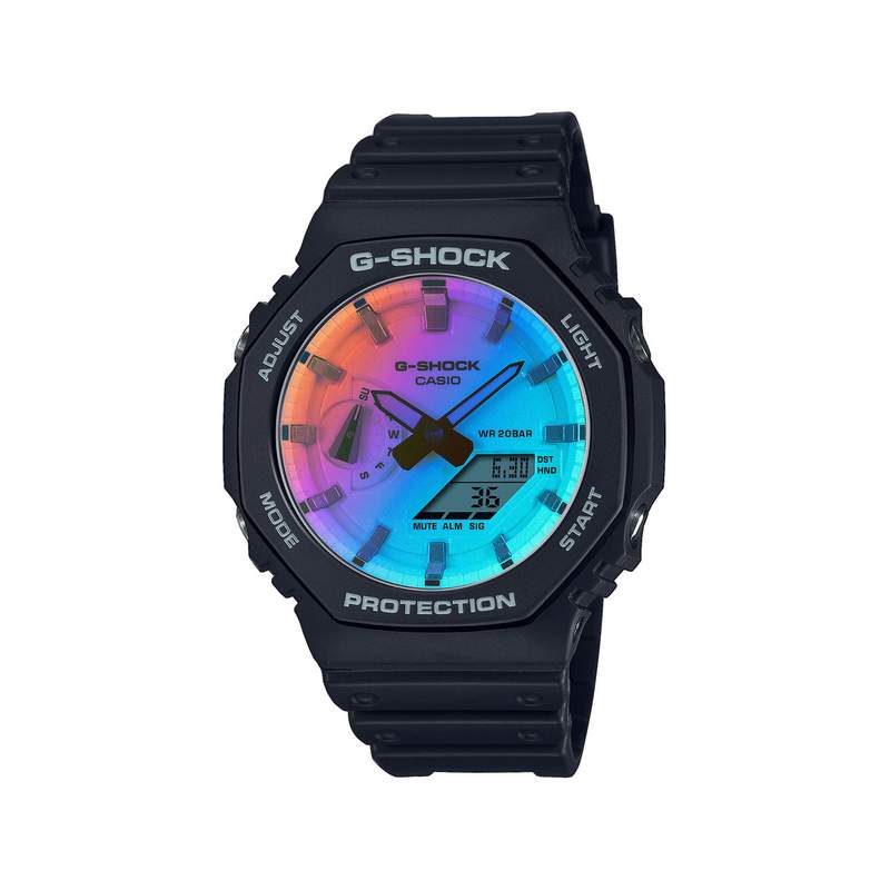 Montre G-SHOCK Série ga-2100 homme cadran bleu bracelet resine noir - vue 1