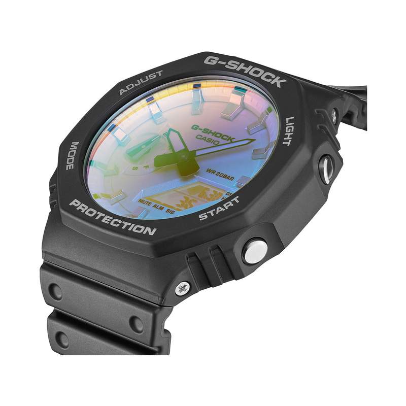 Montre G-SHOCK Série ga-2100 homme cadran bleu bracelet resine noir - vue 2