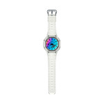 G-SHOCK ga-2101 series men's watch blue dial white resin bracelet - view D1