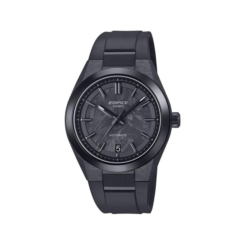 Montre EDIFICE homme automatique cadran noir bracelet resine noir - vue 1