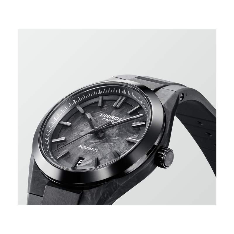 Montre EDIFICE homme automatique cadran noir bracelet resine noir - vue 2