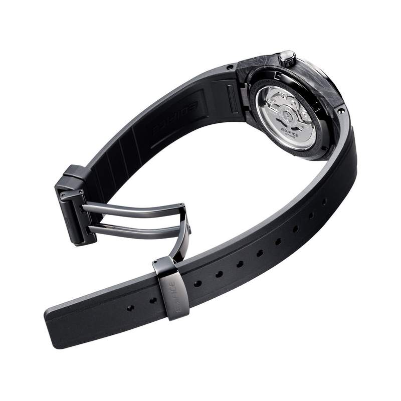 Montre EDIFICE homme automatique cadran noir bracelet resine noir - vue 3