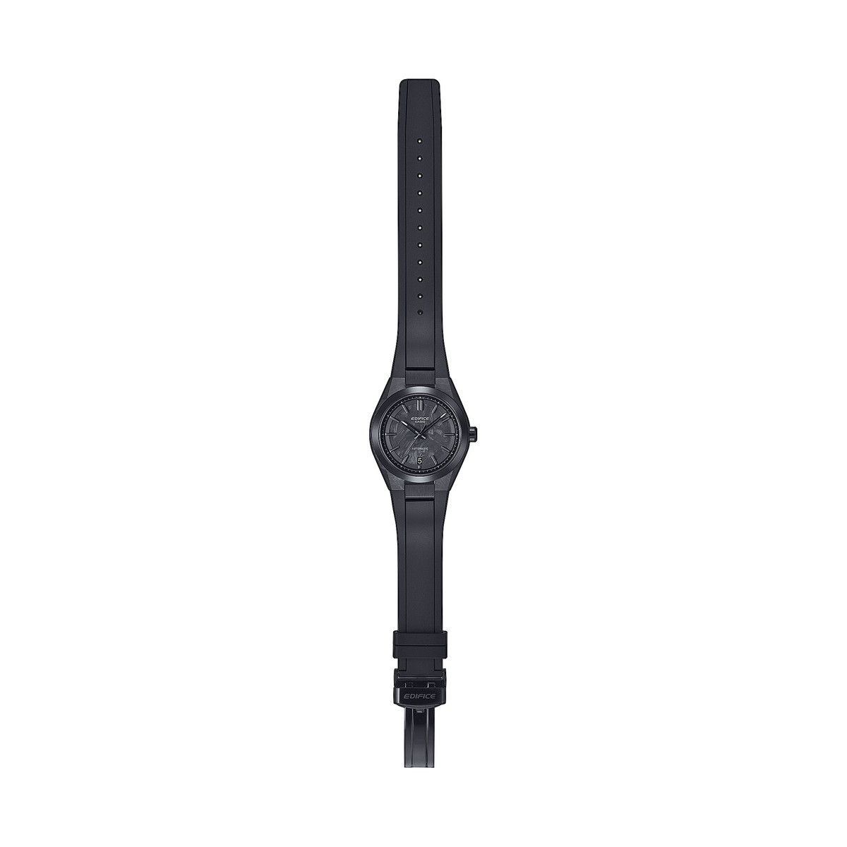 Montre EDIFICE homme automatique cadran noir bracelet resine noir - vue D1