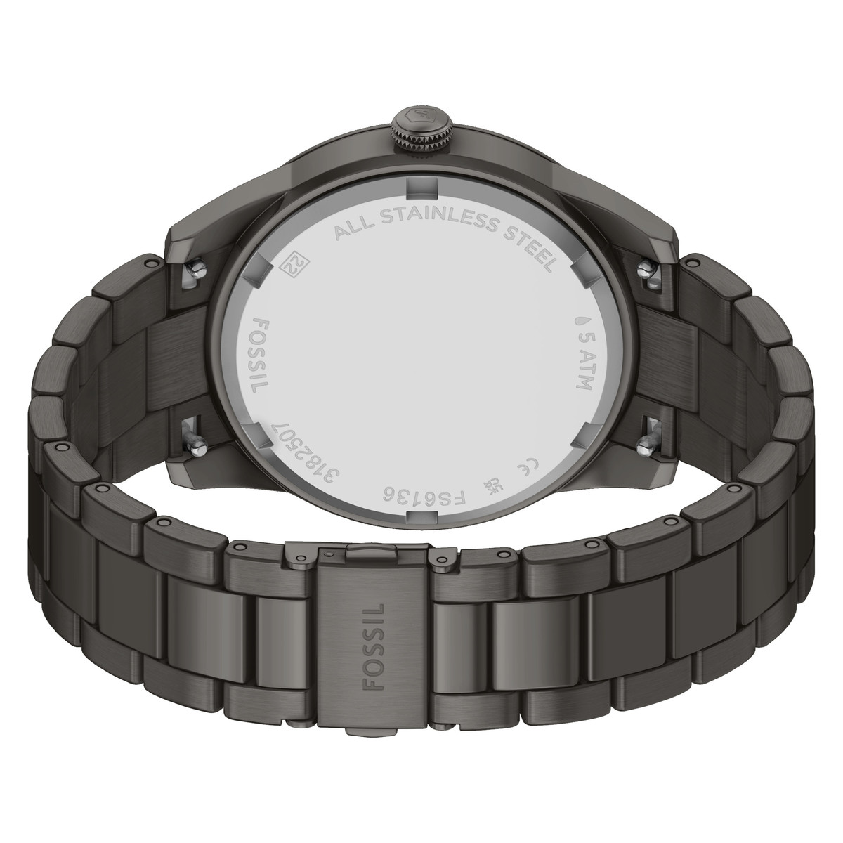 Montre FOSSIL pearson homme bracelet acier inoxydable gris anthracite - vue 3