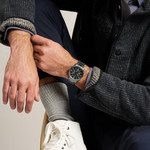 Montre FOSSIL pearson homme bracelet acier inoxydable gris anthracite - vue porté 3