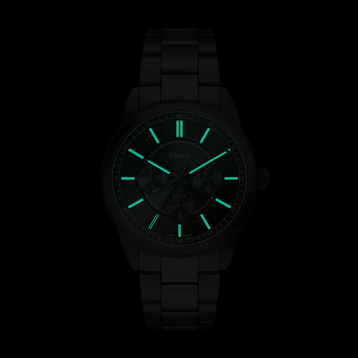 Montre FOSSIL pearson homme bracelet acier inoxydable noir - vue D2