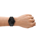 Montre FOSSIL pearson homme bracelet acier inoxydable noir - vue porté 2