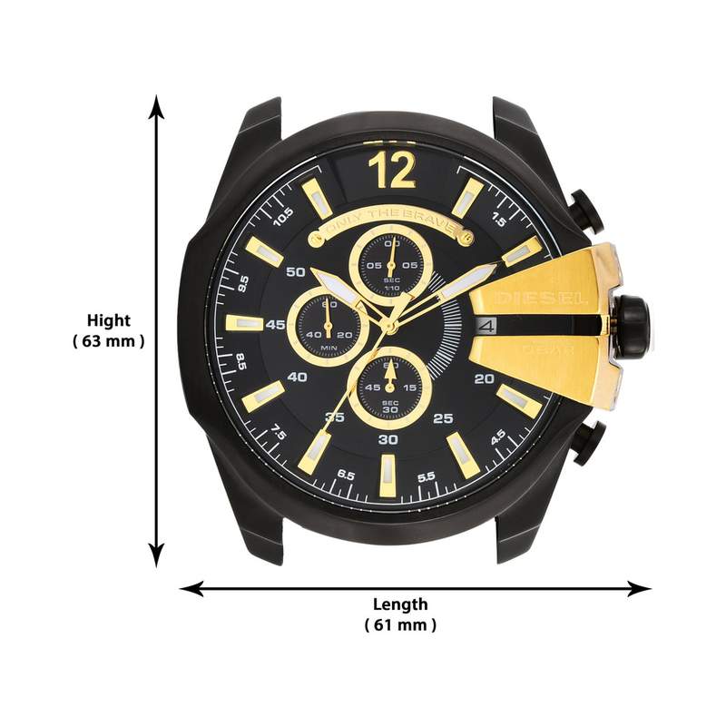 Montre DIESEL mega chief homme bracelet acier inoxydable noir - vue D5
