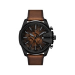 Montre DIESEL slim mega chief homme bracelet cuir marron - vue 1