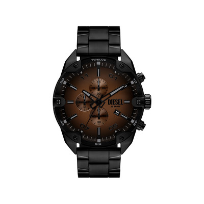 Montre DIESEL spiked homme bracelet acier inoxydable noir - vue 1