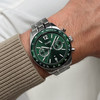 Montre CLUSE ARAVIS Homme cadran vert bracelet acier inoxydable gris clair - vue Vporté 1