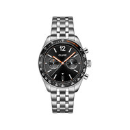 Montre CLUSE ARAVIS Homme cadran noir bracelet acier inoxydable gris clair