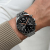 Montre CLUSE ARAVIS Homme cadran noir bracelet acier inoxydable gris clair - vue Vporté 1