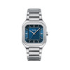 Montre CLUSE QUADRUS Homme cadran bleu bracelet acier inoxydable gris clair - vue V1