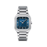 Montre CLUSE QUADRUS Homme cadran bleu bracelet acier inoxydable gris clair - vue 1