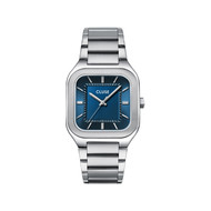 Montre CLUSE QUADRUS Homme cadran bleu bracelet acier inoxydable gris clair
