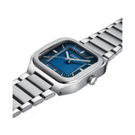 CLUSE QUADRUS Herenhorloge blauwe wijzerplaat lichtgrijze roestvrijstalen armband - bekijk 2