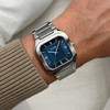 Montre CLUSE QUADRUS Homme cadran bleu bracelet acier inoxydable gris clair - vue Vporté 1