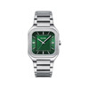 Montre CLUSE QUADRUS Homme cadran vert bracelet acier inoxydable gris clair - vue V1