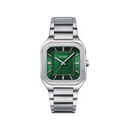 Montre CLUSE QUADRUS Homme cadran vert bracelet acier inoxydable gris clair
