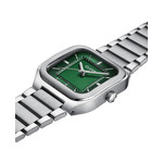 Montre CLUSE QUADRUS Homme cadran vert bracelet acier inoxydable gris clair - vue 2