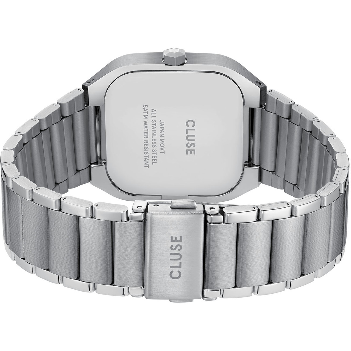 Montre CLUSE QUADRUS Homme cadran vert bracelet acier inoxydable gris clair - vue 3