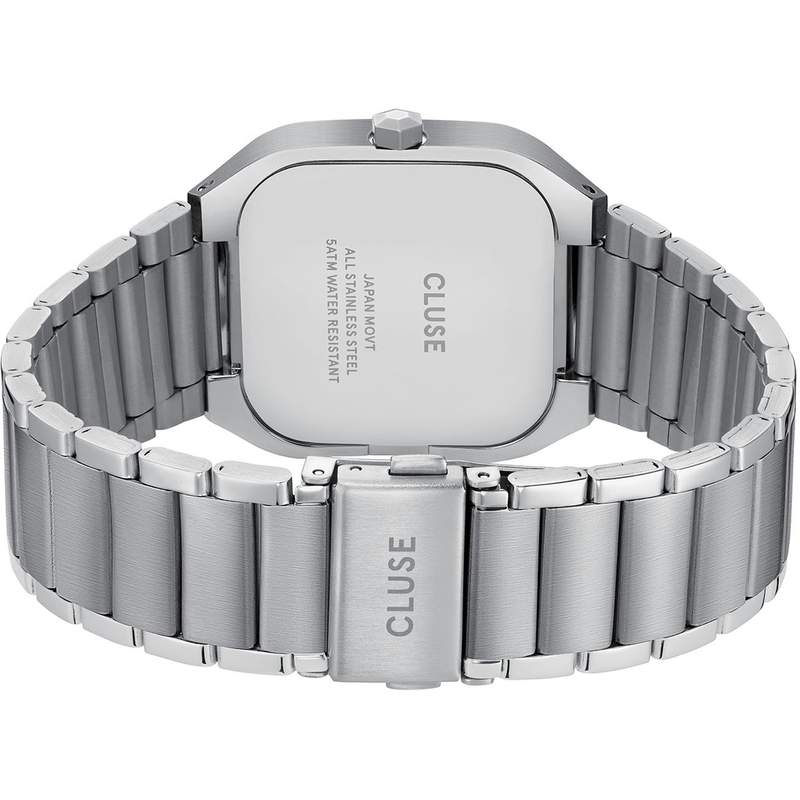 Montre CLUSE QUADRUS Homme cadran vert bracelet acier inoxydable gris clair - vue 3