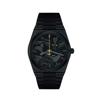 Montre tissot goldorak homme automatique, cadran noir, bracelet acier inoxydable noir
