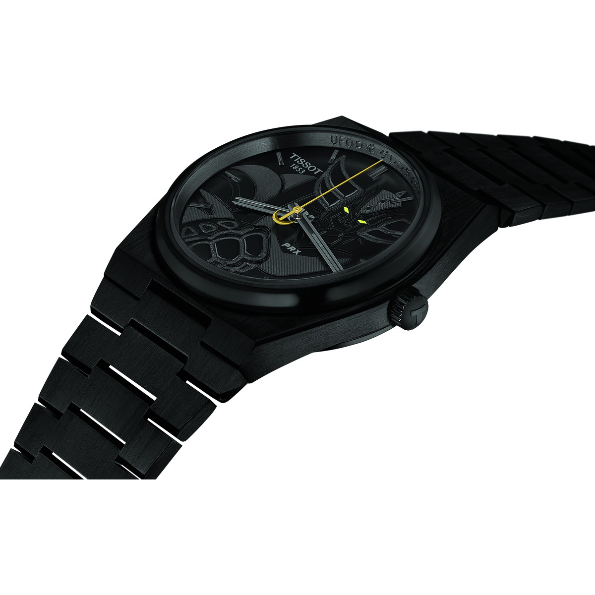 Montre tissot goldorak homme automatique, cadran noir, bracelet acier inoxydable noir - vue 2