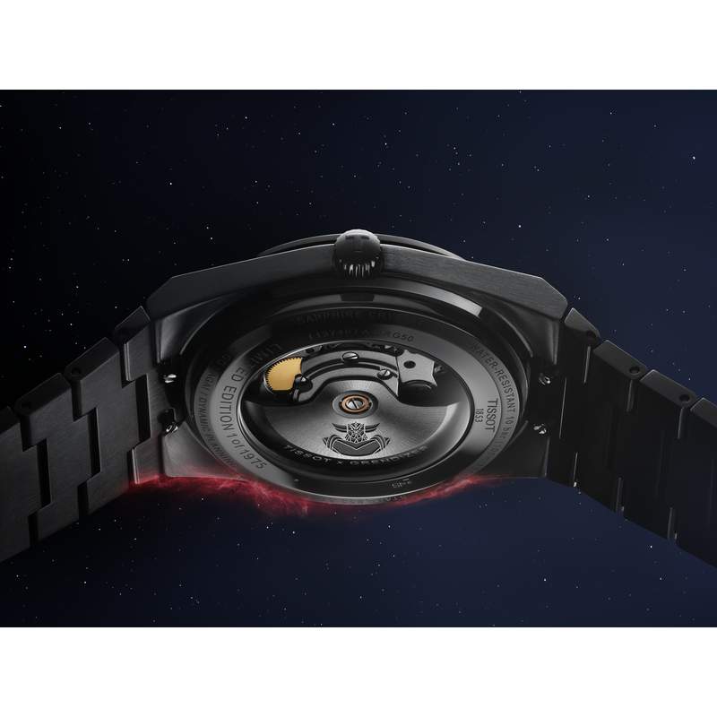 Montre tissot goldorak homme automatique, cadran noir, bracelet acier inoxydable noir - vue D3
