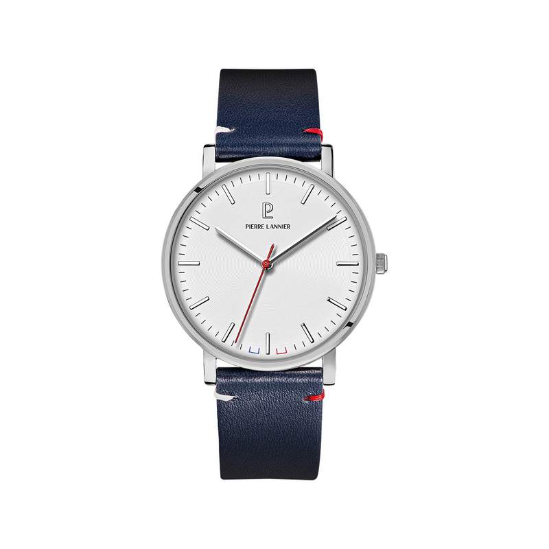 Montre PIERRE LANNIER essential homme bracelet cuir bleu - vue 1