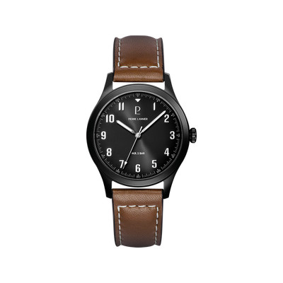 Montre PIERRE LANNIER aviateur homme bracelet cuir brun