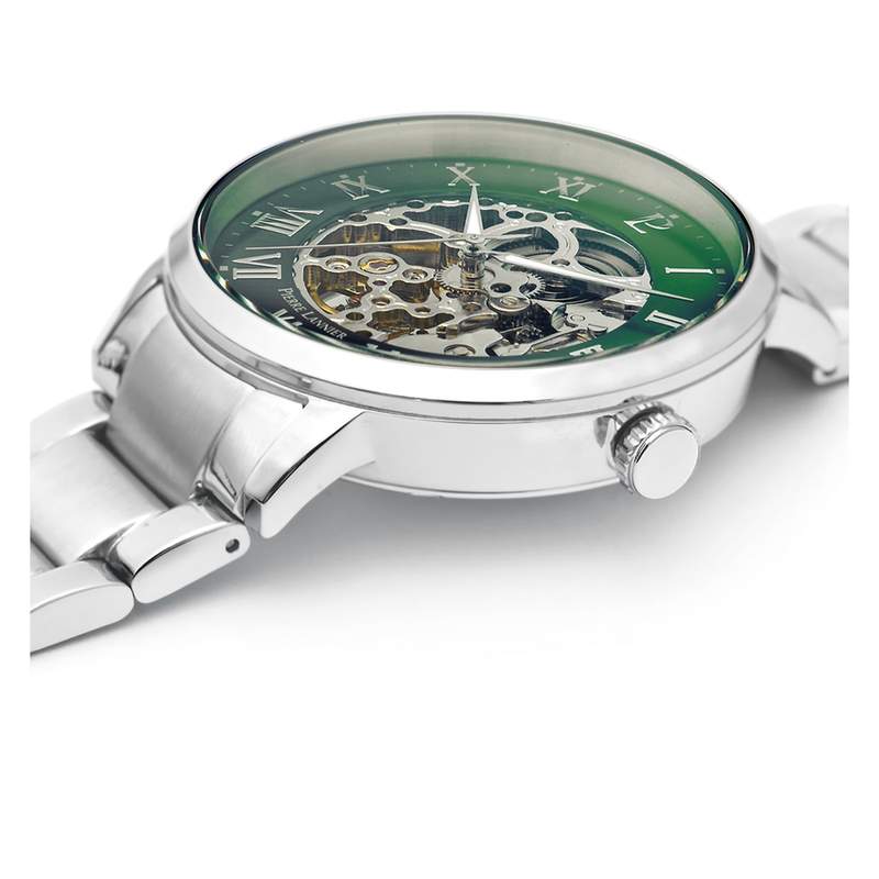Montre PIERRE LANNIER automatic homme automatique, bracelet métal gris - vue 2