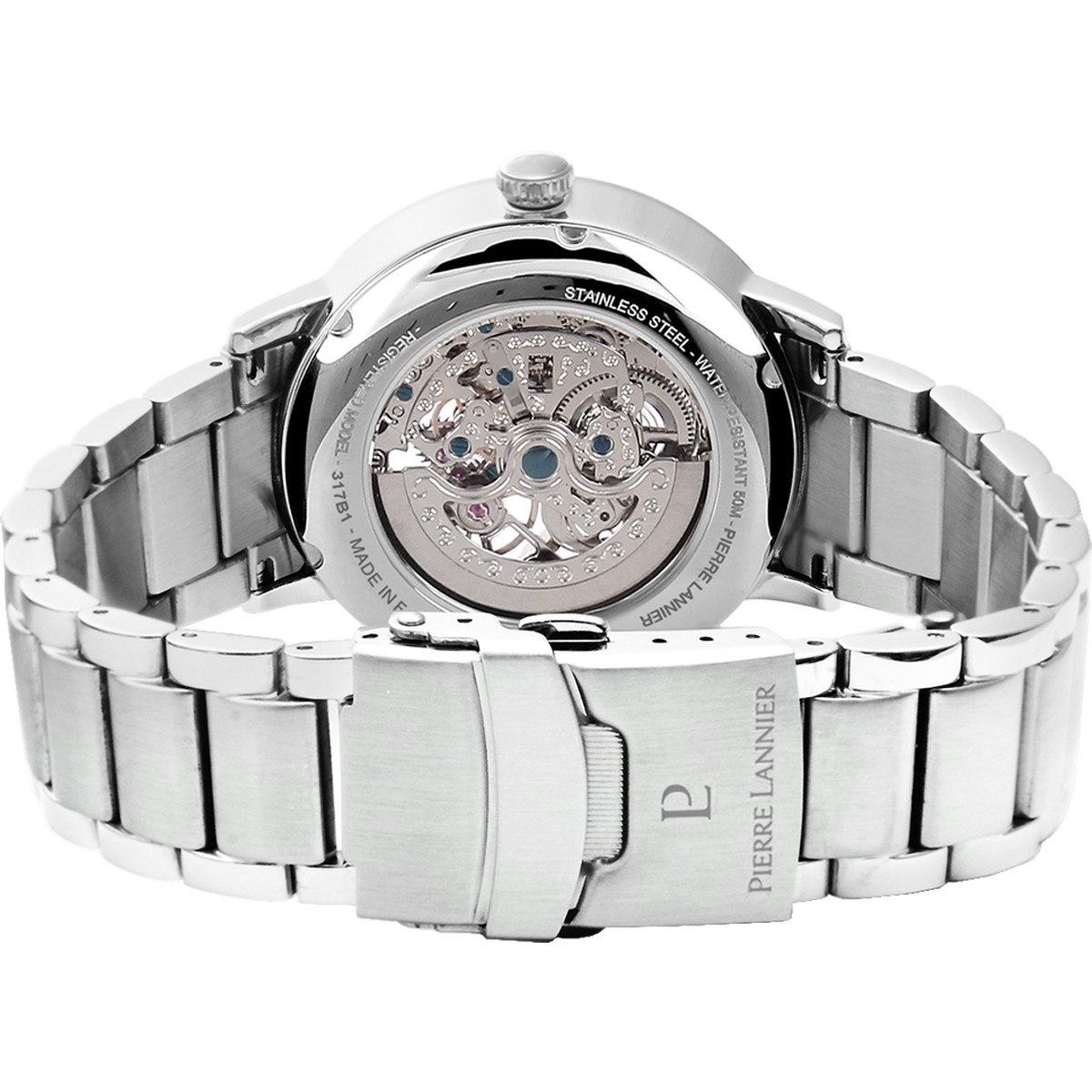 Montre PIERRE LANNIER automatic homme automatique, bracelet métal gris - vue 3