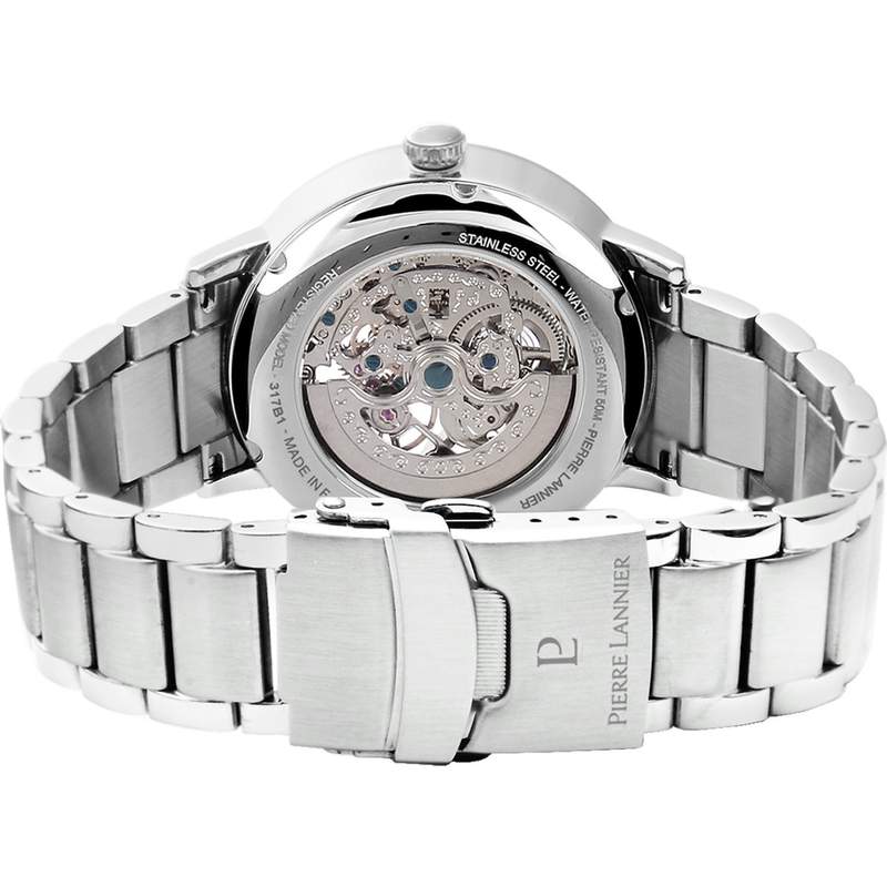 Montre PIERRE LANNIER automatic homme automatique, bracelet métal gris - vue 3