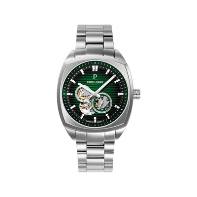 PIERRE LANNIER arcadius automatisch herenhorloge, grijs metalen armband