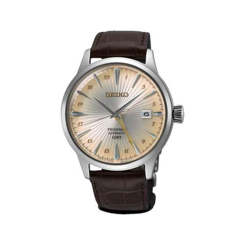 Montre SEIKO presage homme automatique, bracelet cuir marron fonce