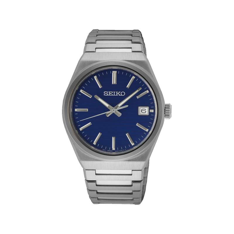 Montre SEIKO sport homme bracelet métal blanc - vue 1