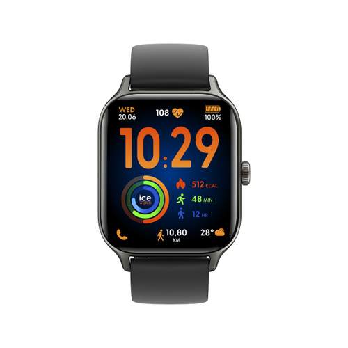 ICE WATCH ice fit rt 3.0 men's connected watch, black silicone strap