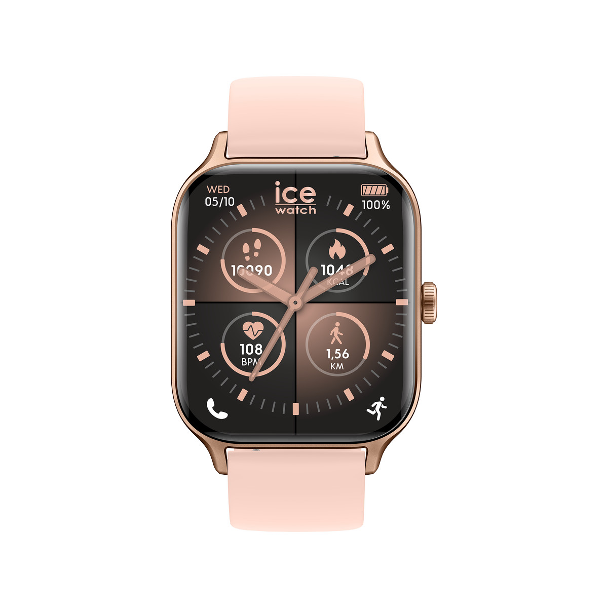 Montre ICE WATCH ice fit rt 3.0 homme connecté, bracelet silicone doré rose