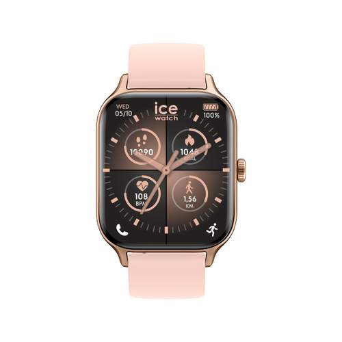 Montre ICE WATCH ice fit rt 3.0 homme connecté, bracelet silicone doré rose