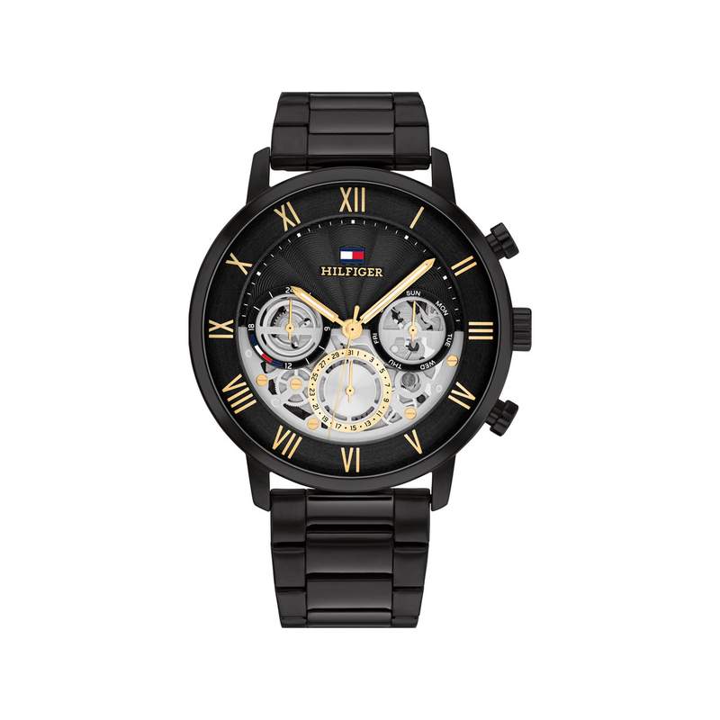 Montre TOMMY HILFIGER legend homme bracelet acier inoxydable noir - vue 1