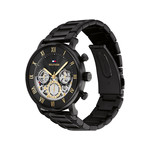 Montre TOMMY HILFIGER legend homme bracelet acier inoxydable noir - vue 2